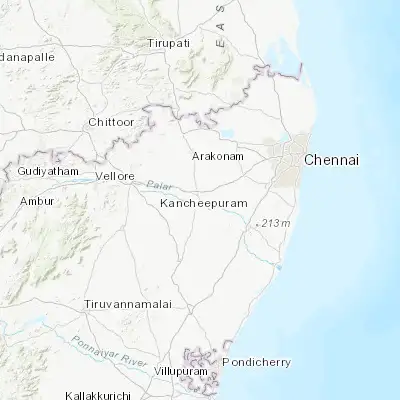 Map showing location of Kanchipuram (12.835150, 79.700060)
