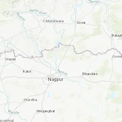Map showing location of Kāndri (21.420300, 79.276630)