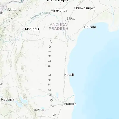 Map showing location of Kandukūr (15.215420, 79.903900)