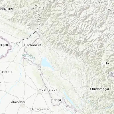 Map showing location of Kāngar (32.091350, 76.262670)