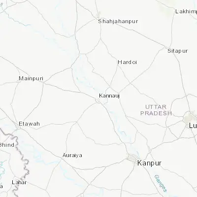 Map showing location of Kannauj (27.055240, 79.918800)