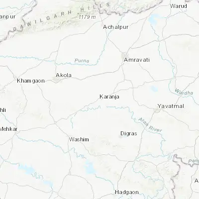 Map showing location of Kāranja (20.482730, 77.488570)
