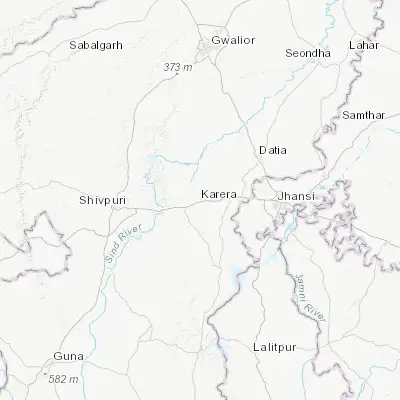 Map showing location of Karera (25.458150, 78.135830)