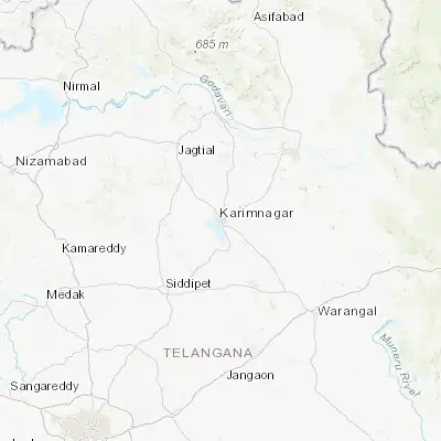 Map showing location of Karīmnagar (18.439150, 79.128560)