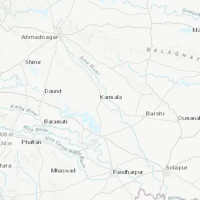 Map showing location of Karmāla (18.407700, 75.193860)