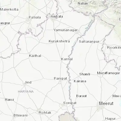 Map showing location of Karnāl (29.691970, 76.984480)
