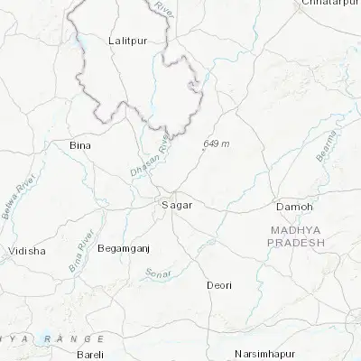 Map showing location of Karrāpur (23.948910, 78.865840)