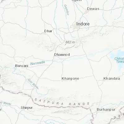 Map showing location of Kasrāwad (22.127450, 75.611010)