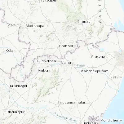 Map showing location of Kātpādi (12.969510, 79.145520)