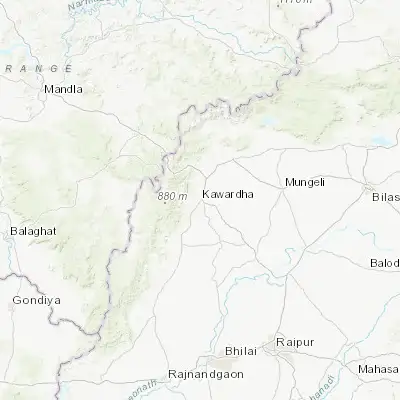 Map showing location of Kawardha (22.008530, 81.231480)