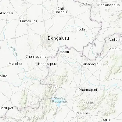 Map showing location of Kelamangalam (12.603070, 77.851930)