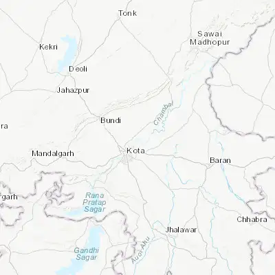 Map showing location of Keshorai Pātan (25.292750, 75.939480)