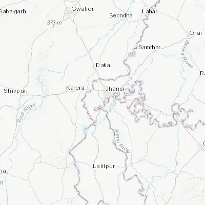 Map showing location of Khailār (25.341270, 78.531330)