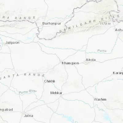 Map showing location of Khāmgaon (20.707380, 76.568270)