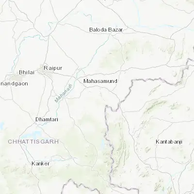Map showing location of Khamharia (20.976000, 82.251160)