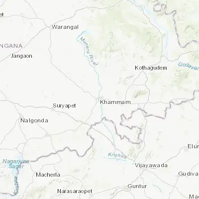 Map showing location of Khammam (17.247670, 80.143680)
