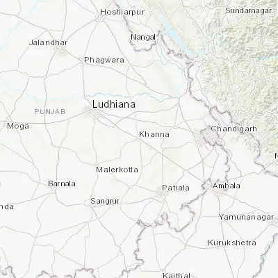 Map showing location of Khanna (30.705470, 76.221960)