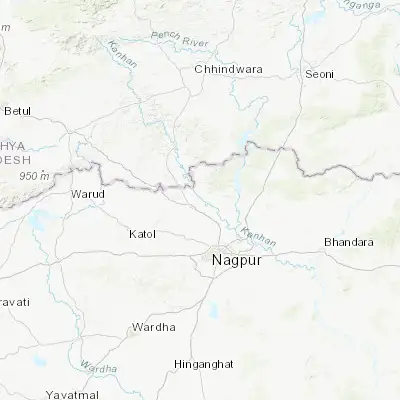 Map showing location of Khāpa (21.422430, 78.981680)