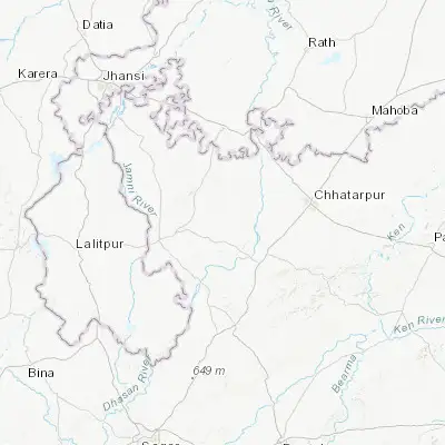 Map showing location of Khargāpur (24.823000, 79.144000)