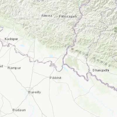 Map showing location of Khatīma (28.921340, 79.970750)