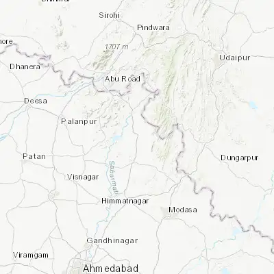 Map showing location of Khedbrahma (24.029900, 73.046320)