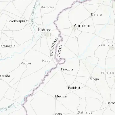 Map showing location of Khem Karan (31.144430, 74.559380)