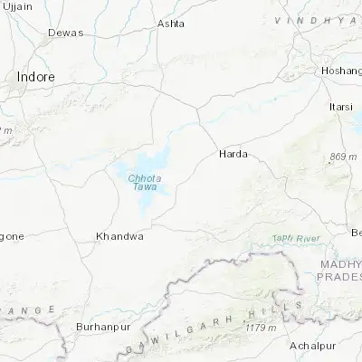Map showing location of Khirkiyān (22.167320, 76.861370)