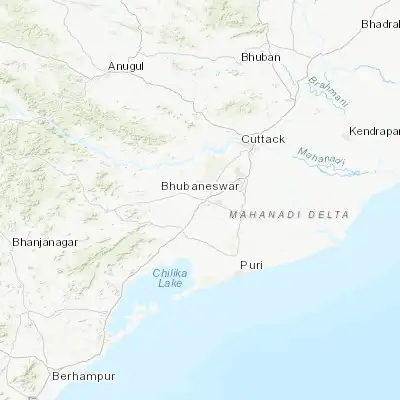 Map showing location of Khurda (20.182680, 85.616290)