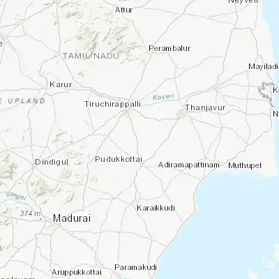Map showing location of Kīranūr (10.569880, 78.786820)