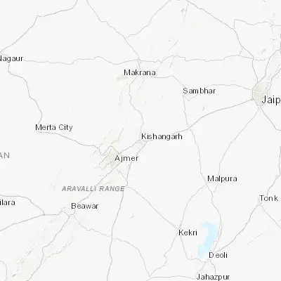 Map showing location of Kishangarh (26.590060, 74.853970)