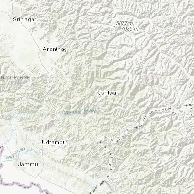 Map showing location of Kishtwār (33.313460, 75.767260)