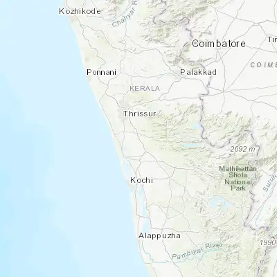 Map showing location of Kizhake Chālakudi (10.300670, 76.337630)