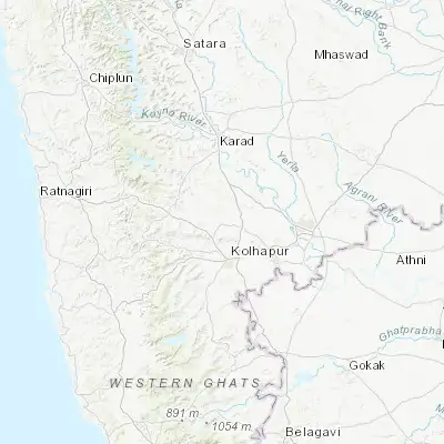 Map showing location of Kodoli (16.876390, 74.190900)