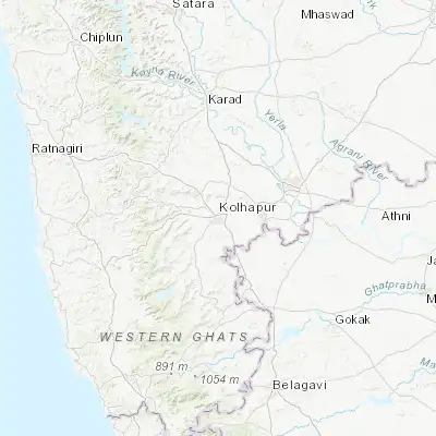 Map showing location of Kolhāpur (16.695630, 74.231670)
