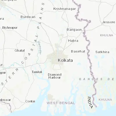 Map showing location of Kolkata (22.562630, 88.363040)