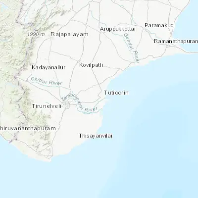 Map showing location of Korampallam (8.775060, 78.091580)