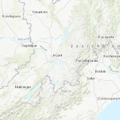 Map showing location of Korāput (18.811990, 82.710480)