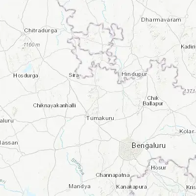 Map showing location of Koratagere (13.522000, 77.237300)