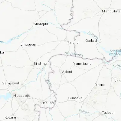 Map showing location of Kosigi (15.855100, 77.244630)