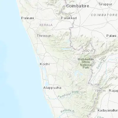 Map showing location of Kotamangalam (10.064350, 76.628430)