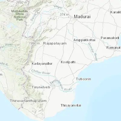 Map showing location of Kovilpatti (9.171670, 77.869890)