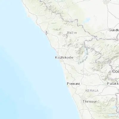 Map showing location of Kozhikode (11.248020, 75.780400)