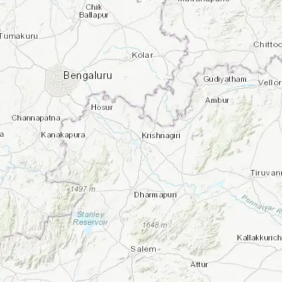 Map showing location of Krishnagiri (12.519210, 78.213820)