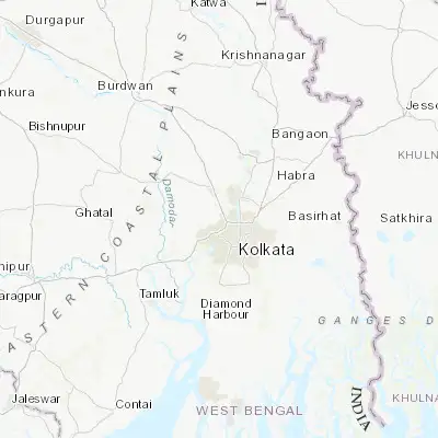 Map showing location of Krishnapur (22.670280, 88.269440)