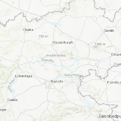 Map showing location of Kuju (23.725360, 85.510230)