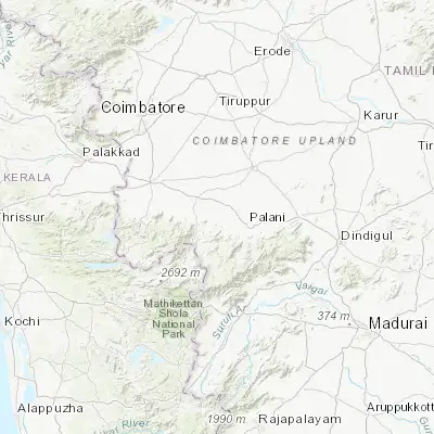Map showing location of Kumaralingam (10.489360, 77.349900)