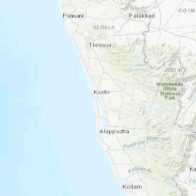 Map showing location of Kumbalam (9.906300, 76.311270)