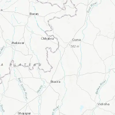 Map showing location of Kumbhrāj (24.373380, 77.048410)