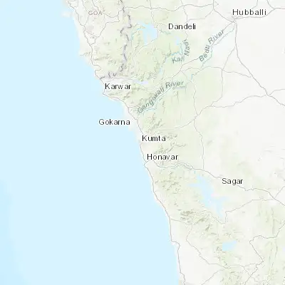 Map showing location of Kumta (14.428530, 74.418900)
