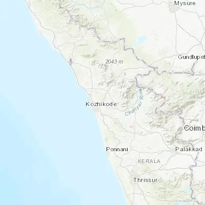 Map showing location of Kunnamangalam (11.304590, 75.877720)